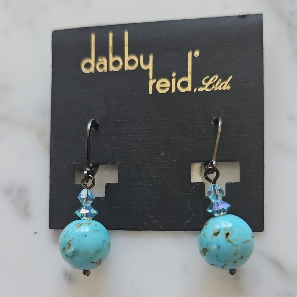 🗨HP🗨Dabby Reid Turquoise & Crystal Dangle Earrings